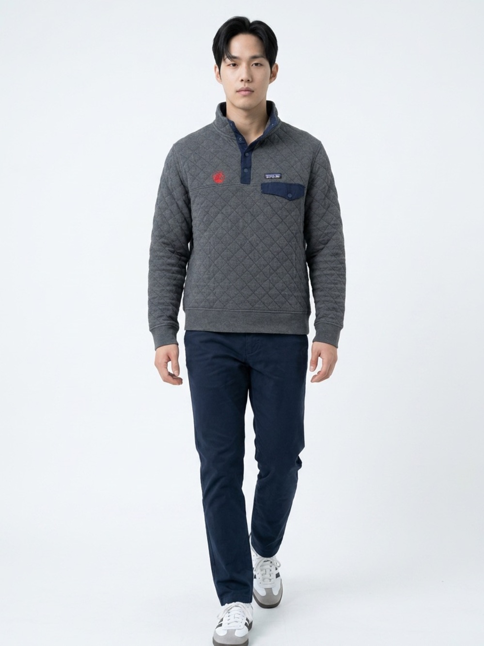 Patagonia Men's M Organic Cotton Snap T Quilted Pullover Front Pocket Sweatshirt